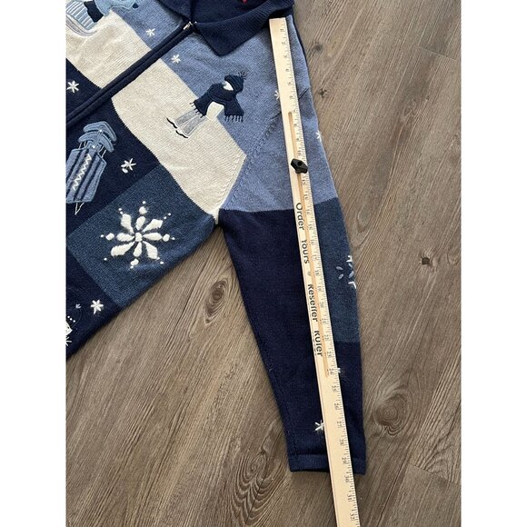 Northcrest Cardigan Sweater Women's 2XL Wool Blend Ski Holiday Lodge Snowman - Picture 8 of 11